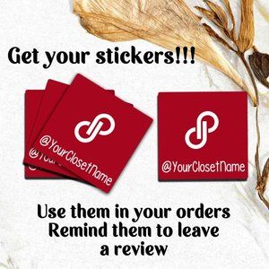 50 Stickers Custom Glossy For Your Closet 1.5x1.5 Poshmark Swag Sticker Sheet